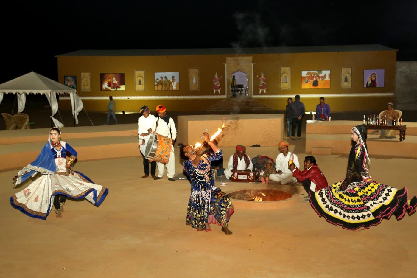 Evening with Cultural Folk Dance followed by Dinner in Jaisalmer at Exotic Luxury Camps